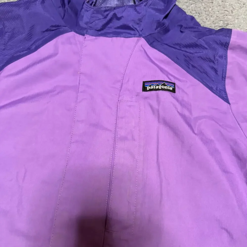 Patagonia Coat Kids Youth XL 14 Purple Shell Rain Coat Outdoor Hike
